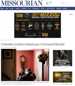 Articles - Columbia Missourian: Columbia resident adopts pay-it-forward lifestyle