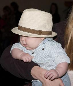 baby at Tom T's Hat Rack book signing