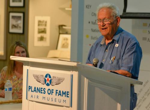 Planes of Fame - August 6, 2016 - presentation at podium