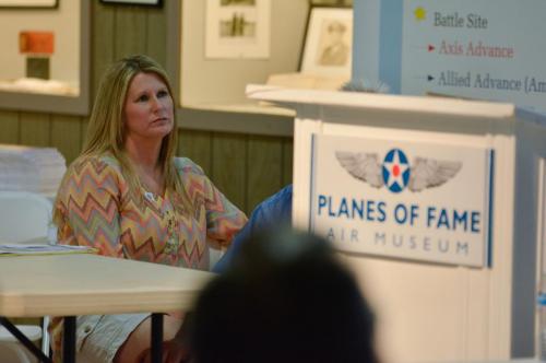 Planes of Fame - August 6, 2016 - michele listening to presentation