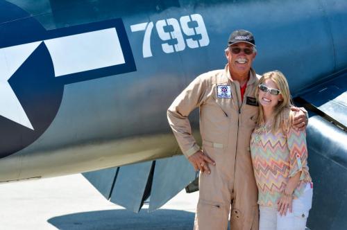 Planes of Fame - August 6, 2016 - michele and pilot smiling